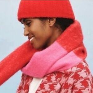 Anthropologie NWT Red and Pink Scarf